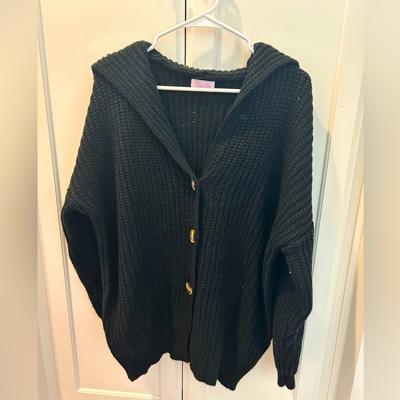 Pink Lily Black cardigan size small - Picture 1 of 3
